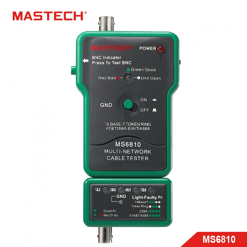 MASTECH 邁世 MS6810 多功能網絡巡線器 抗干擾帶電網線 現貨