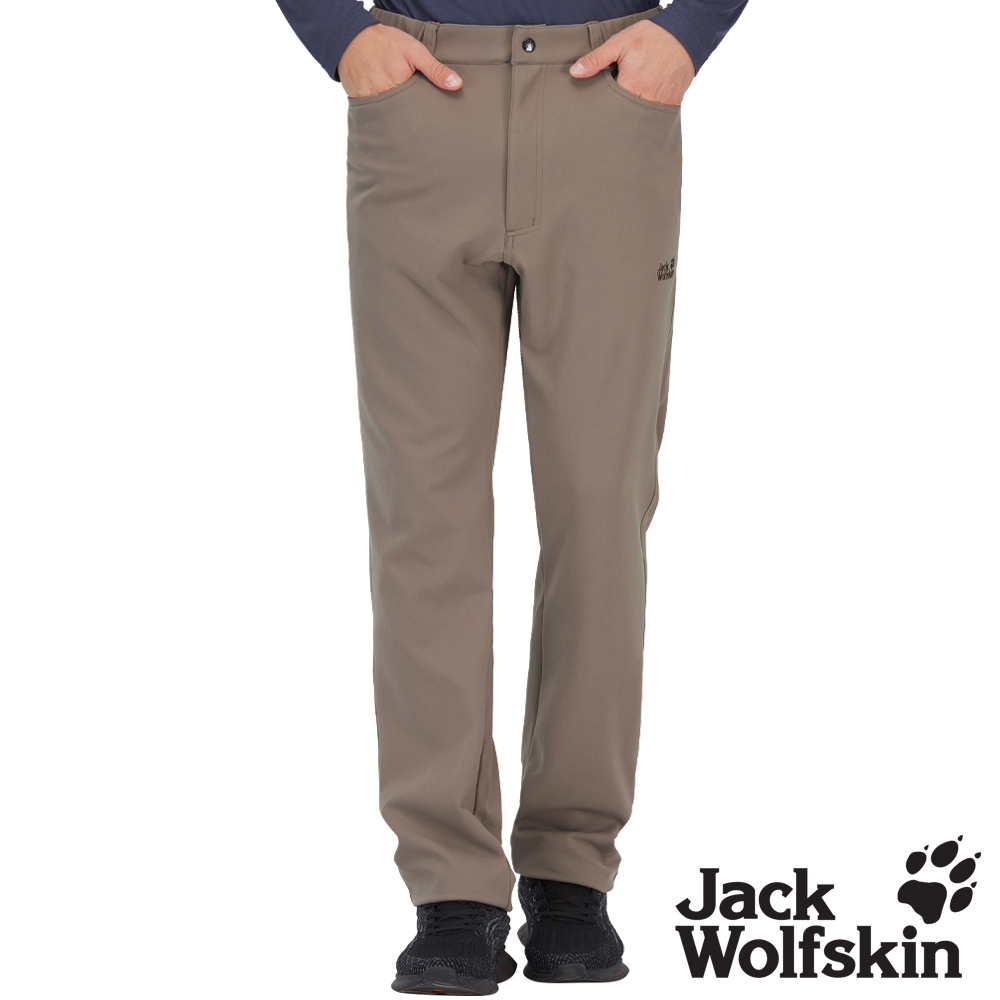 【Jack wolfskin 飛狼】男 彈性休閒保暖排汗長褲『卡其』