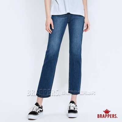 BRAPPERS 女款 Boy Friend Jeans系列-中腰直向彈中直筒褲-深藍