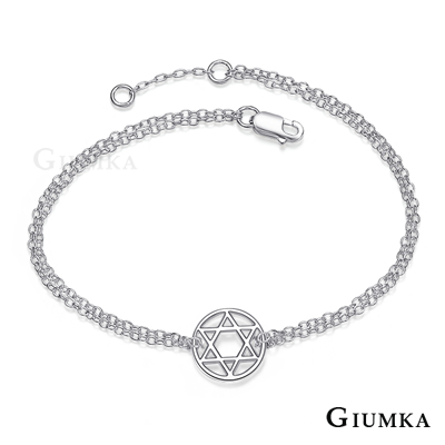 GIUMKA 925純銀女士手鍊 幸運六角星 MHS04003