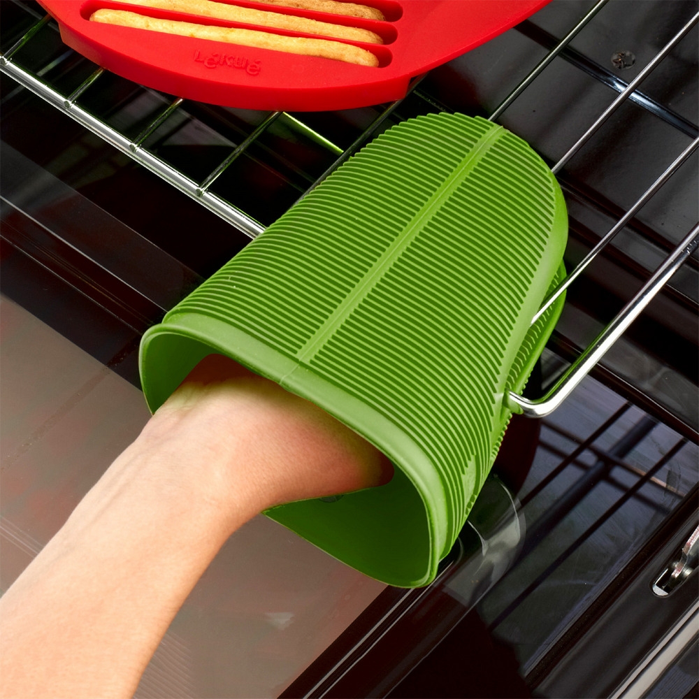 《LEKUE》鴨嘴隔熱手套(綠) | 防燙 烘焙 耐熱套