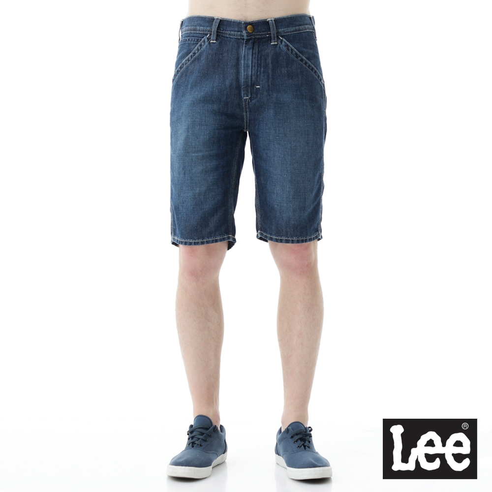Lee 男款 休閒牛仔短褲 中深藍洗水