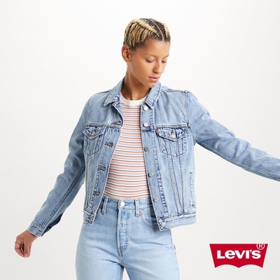 Levis 女款 經典修身版牛仔外套 / 精工輕藍染水洗 / 天絲棉