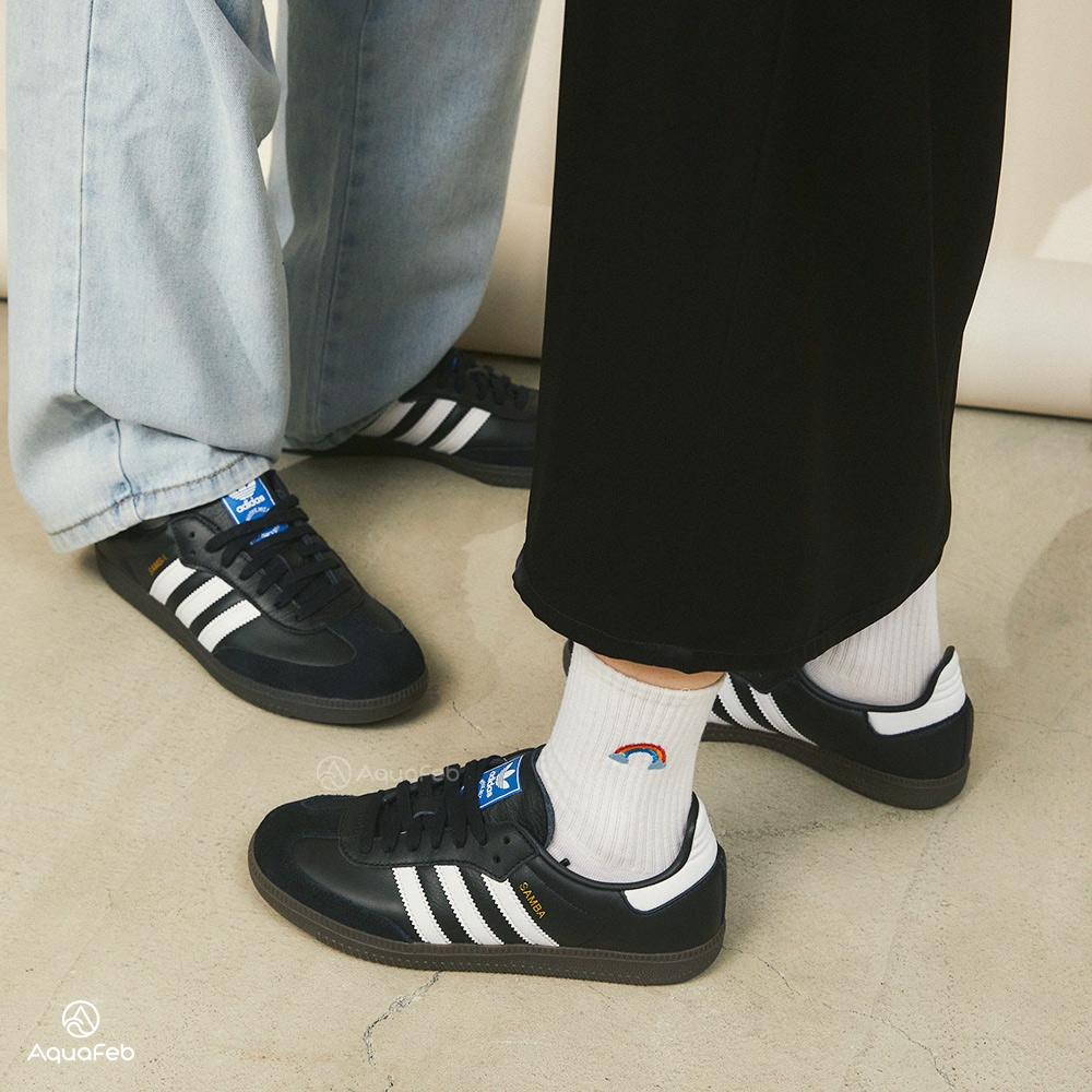 Adidas Originals Samba OG 男鞋黑色焦糖黑底經典麂皮復古經典休閒鞋