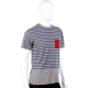 CERRUTI 1881 灰色藍條紋拼接撞色口袋短袖T-Shirt product thumbnail 7