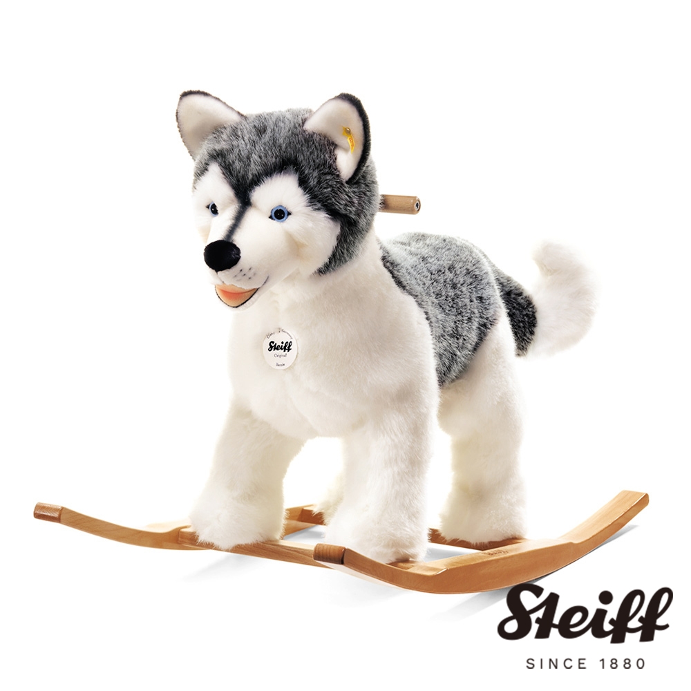 STEIFF Bernie Riding Husky遙遙馬 哈士奇 騎乘動物_黃標