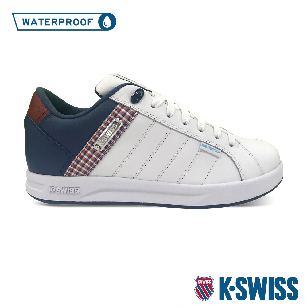 K-SWISS Lundahl WP格紋防水時尚運動鞋-男-白/藍/紅