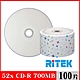 RITEK錸德 52x CD-R 700MB 珍珠白滿版可列印/100片裸裝 product thumbnail 1