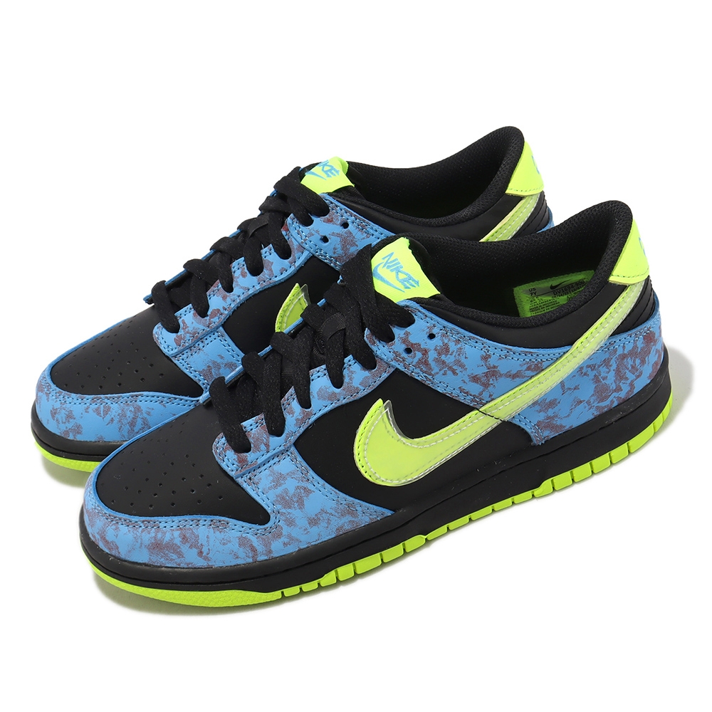 Nike 休閒鞋Dunk Low SE GS 大童鞋女鞋藍黑綠酸洗經典低筒DV1694-900