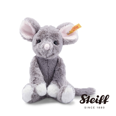 STEIFF德國金耳釦泰迪熊 Mia Mouse 頑皮的小灰鼠 動物王國_黃標20cm