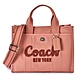 COACH 專櫃款 CARGO 草寫LOGO 經典帆布手提/斜背兩用托特包-粉橘色 product thumbnail 1