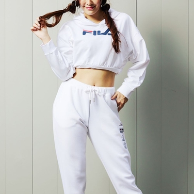 FILA NOW探索初心 女長袖連帽T恤-白色