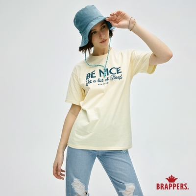 BRAPPERS 女款 BE NICE 印花T恤-鵝黃