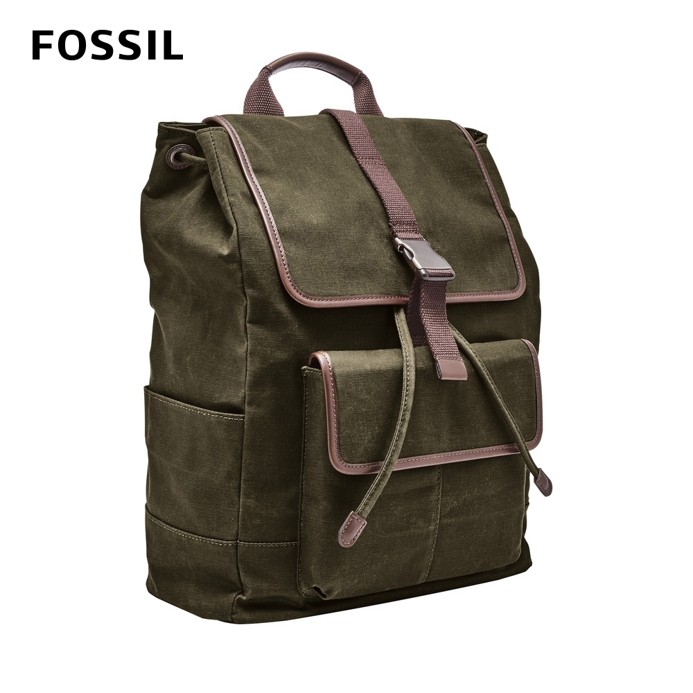 FOSSIL BUCKNER帆布背包 (可裝15吋筆電)- 墨綠色 MBG9437300
