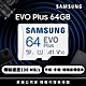 SAMSUNG 三星 EVO Plus microSDXC U1 A1 V10 64GB記憶卡 公司貨(4K/手機/平板/GoPro/空拍機/運動攝影) product thumbnail 2