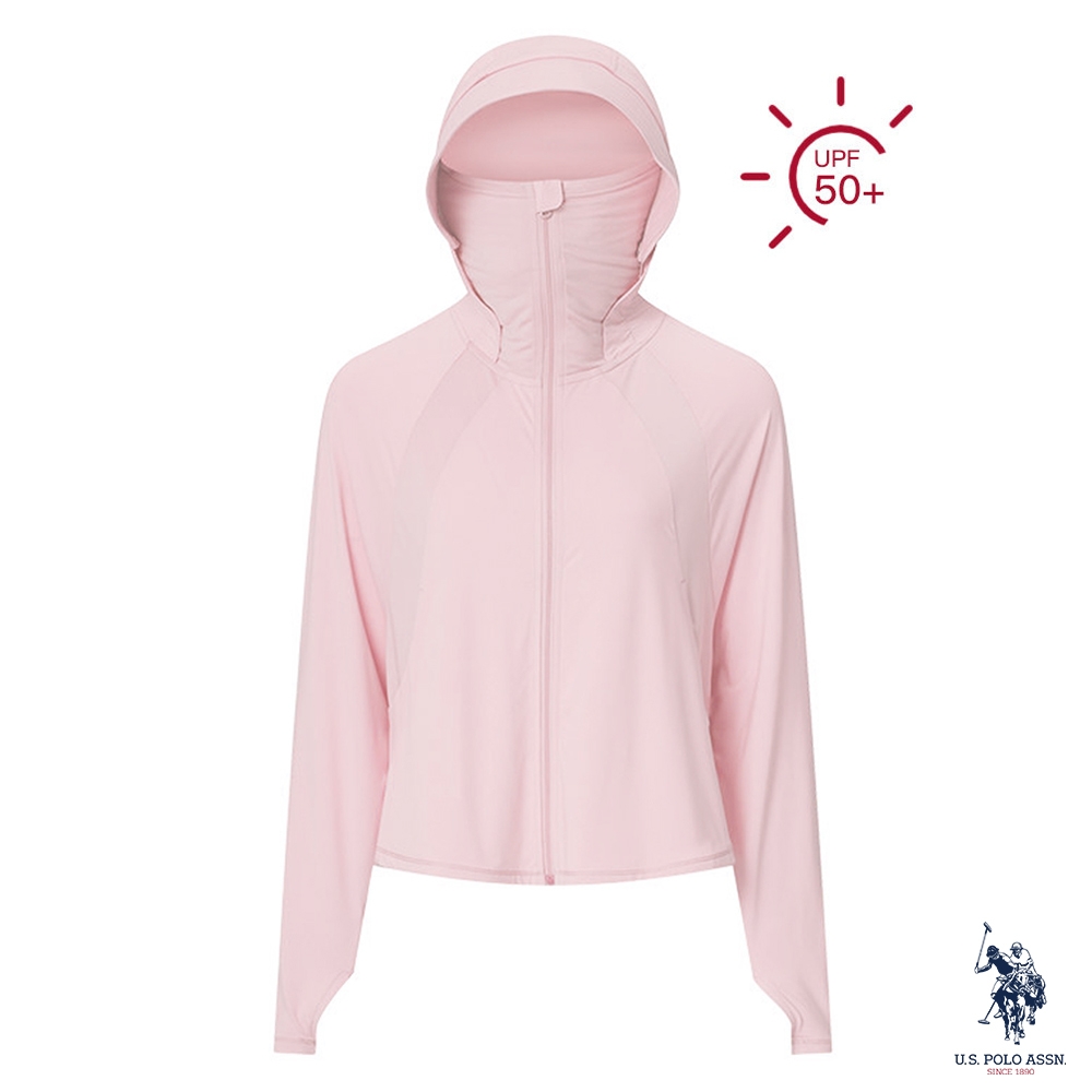 U.S. POLO ASSN. 女款連帽防曬外套-淺粉色