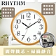 RHYTHM日本麗聲 偽木紋設計百搭生活家居超靜音壁掛鐘(淺棕色)/32cm product thumbnail 1