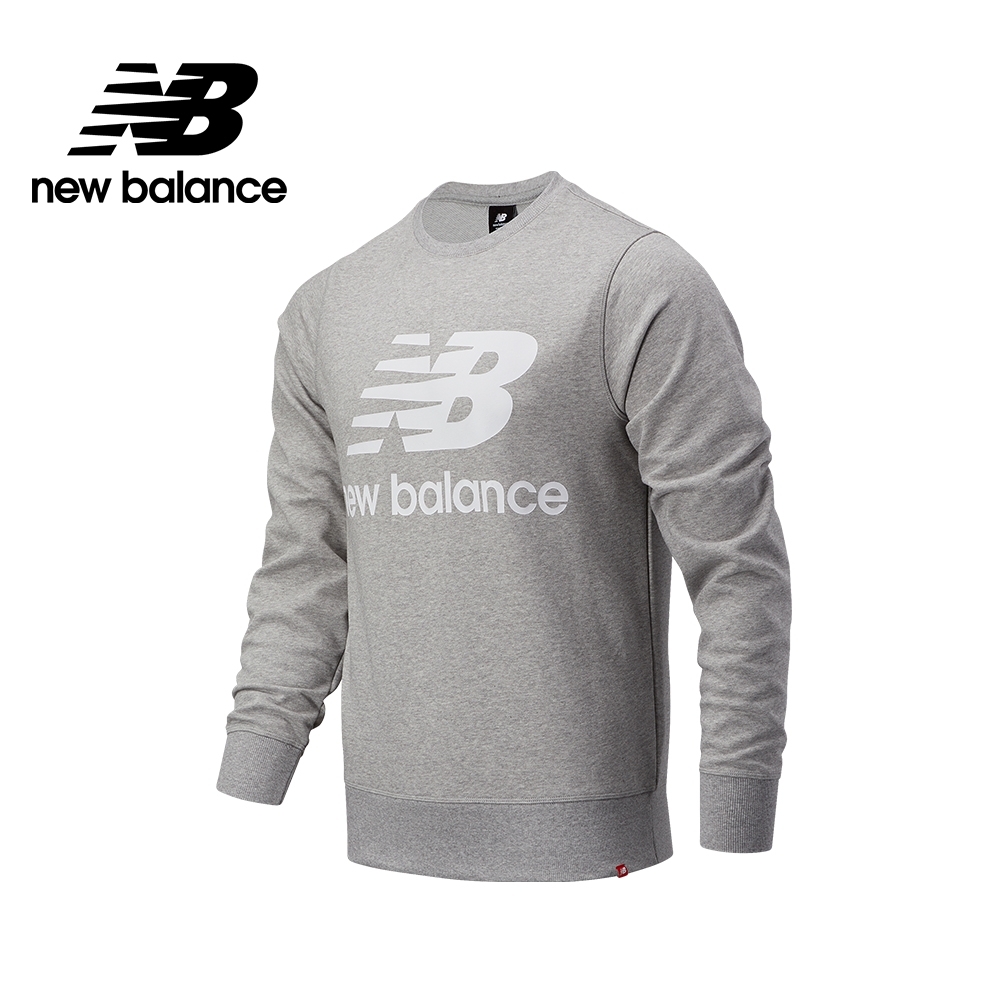 【New Balance】基本款 LOGO長袖厚T_男性_灰色_AMT03560AG