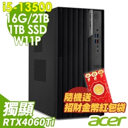 Acer Veriton VM8715G 雙碟商用電腦(i5-13500/16G/2TB+1TB SSD/RTX4060Ti_8G/W11P)
