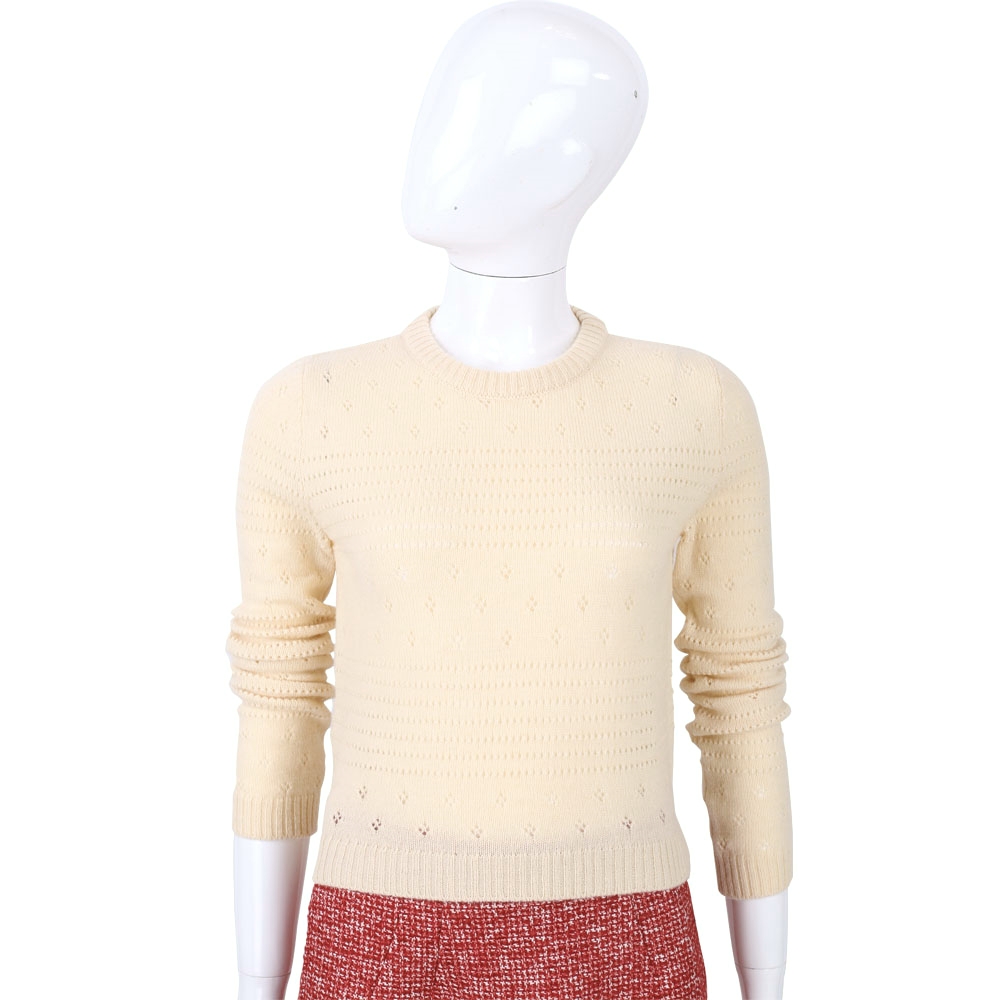 PHILOSOPHY 米色織紋羊毛針織上衣(45%LANA)