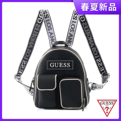 GUESS-女包-造型背帶簡約夾層後背包-黑 原價3090