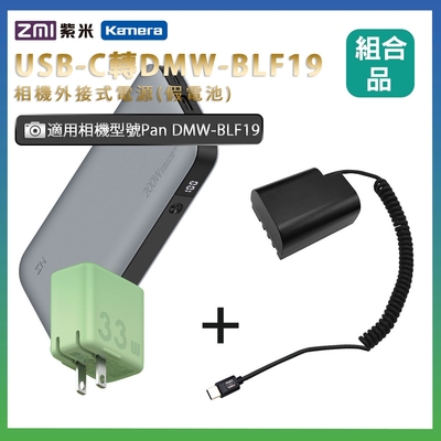 適用 Pan DMW-BLF19 假電池 + 行動電源QB826G + 充電器(隨機出貨) 組合套裝 相機外接式電源