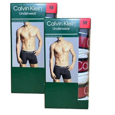 Calvin Klein 男棉混紡平口內褲3入組 白