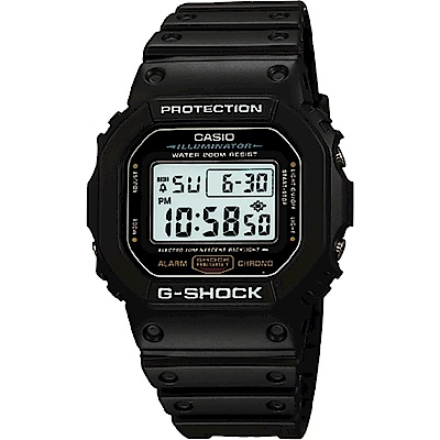 CASIO卡西歐 G-SHOCK 經典DW-5600系列電子腕錶 新春送禮-黑/42mm DW-5600E-1