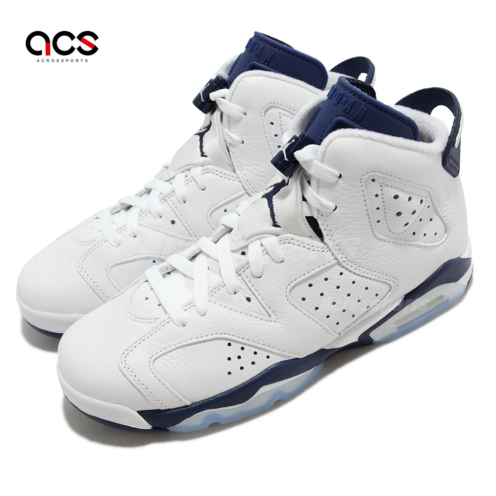 Nike 童鞋Air Jordan 6 Retro GS 女鞋大童白海軍藍喬丹6代384665-141