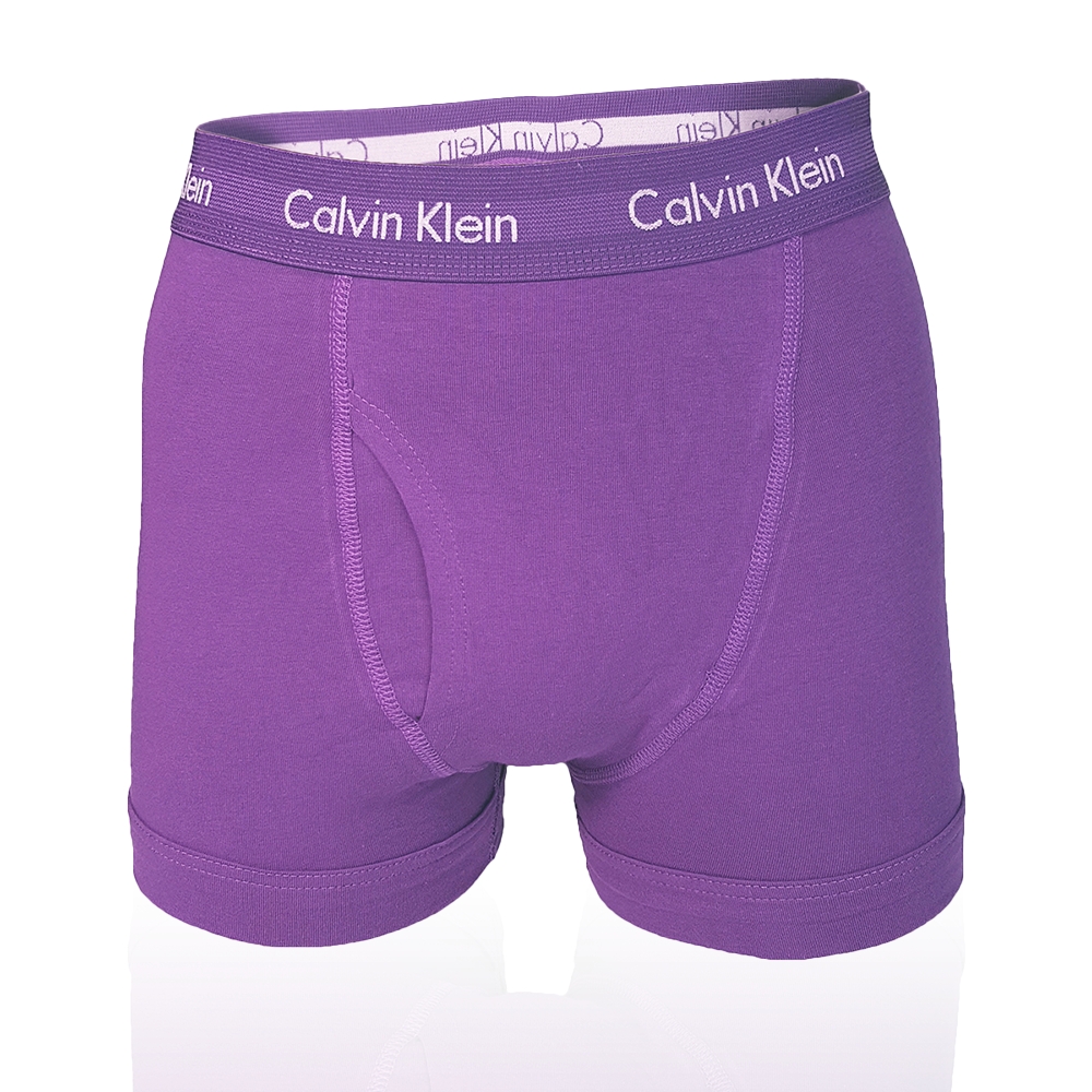 CALVIN KLEIN COTTON STRETCH 加長款純棉 平口四角褲 CK內褲 - 紫色