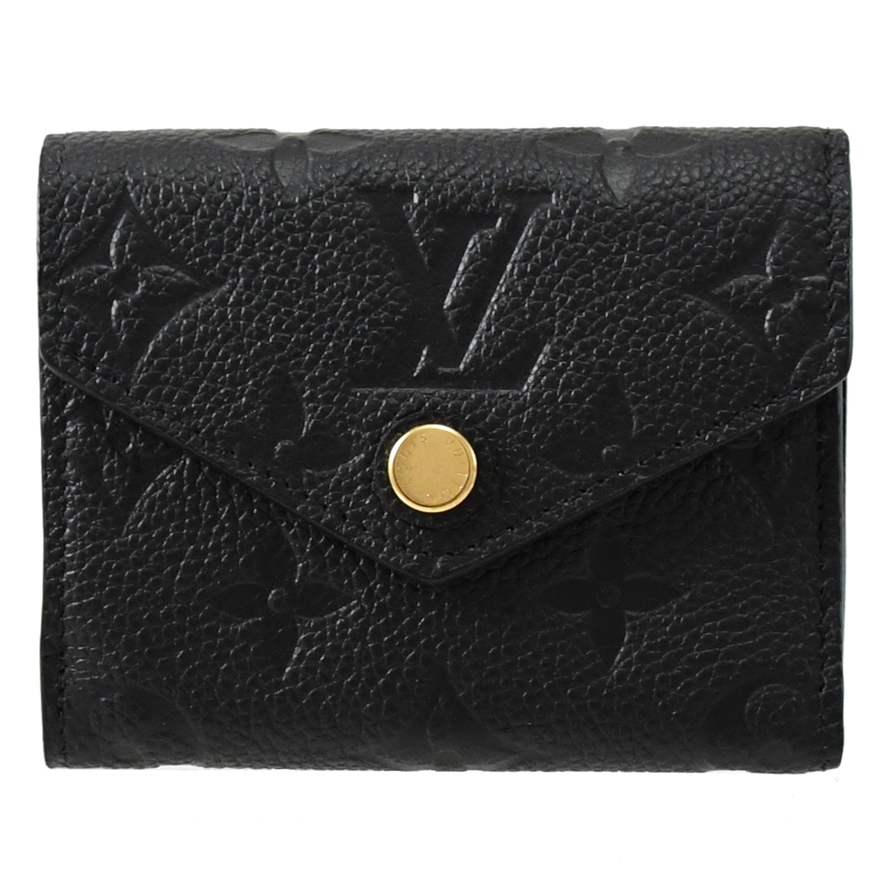 Auth LOUIS VUITTON Zoe Wallet M62935 Black Monogram Empreinte Leather