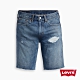 Levis 男款 牛仔短褲 上寬下窄 502 版型 刷破不收邊 重磅 product thumbnail 1