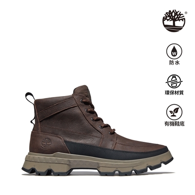 Timberland 男款深棕色GREENSTRIDE全粒面皮革防水查卡靴|A44RSV13