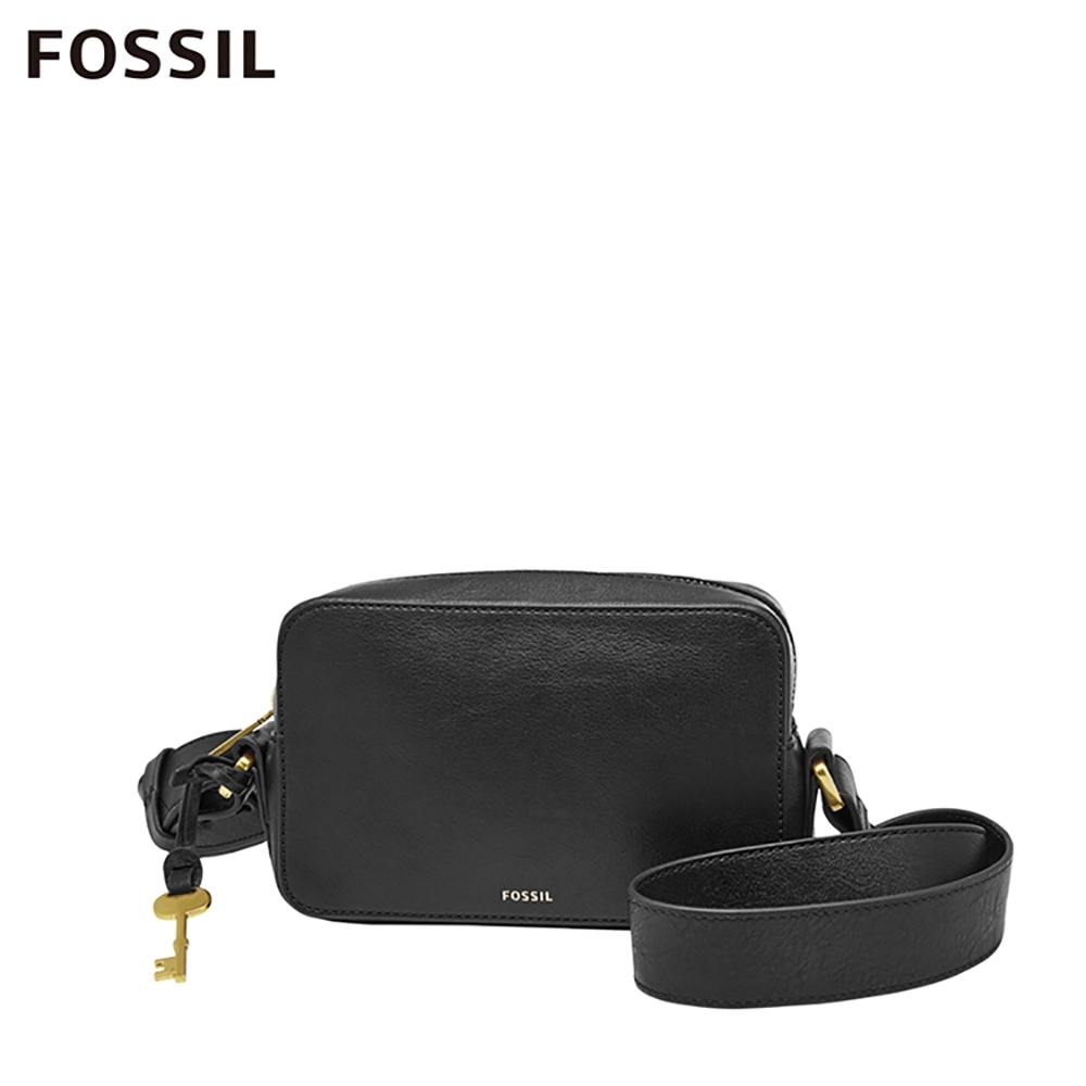 FOSSIL BILLIE 簡約方方立體斜背包-黑色 ZB7889001