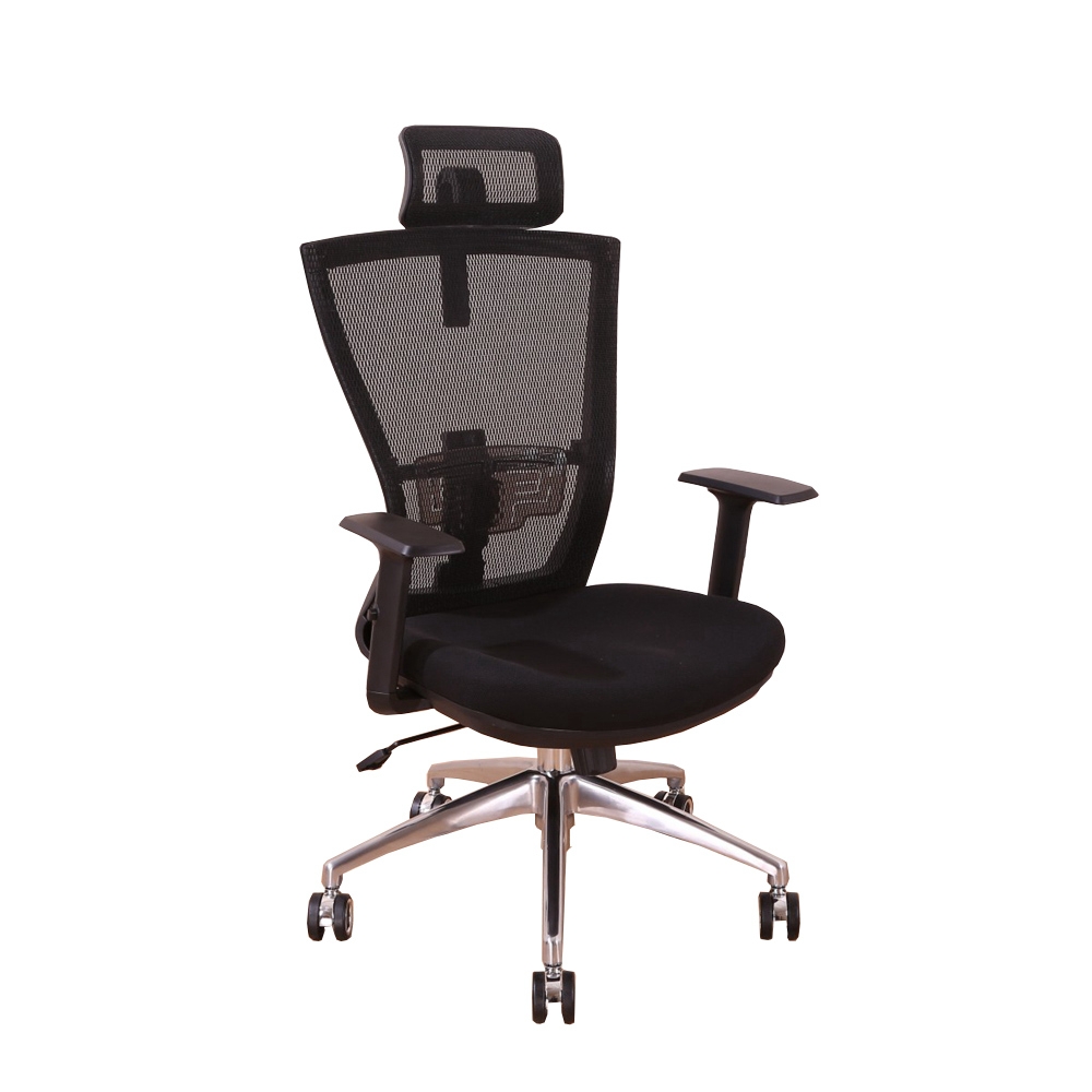 DFhouse 帕塞克電腦辦公椅(全配)(鋁合金腳)(黑色)