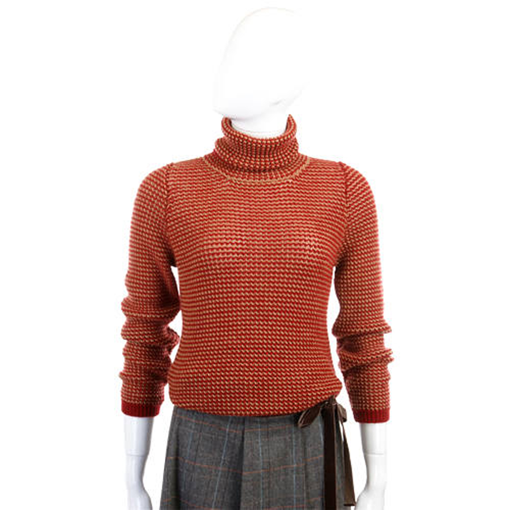 MALO 米紅色高領針織毛衣(100%CASHMERE)