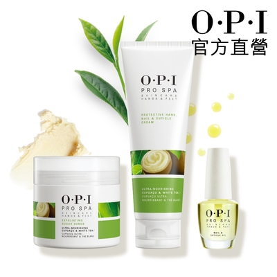 OPI 嫩手養成三步驟組-古布阿蘇指精華14.8mL+手部密集修護霜118mL+磨砂淨露136g-AS201+ASP02+ASE01．效期至2025.6起/指緣油/護手霜/去角質/官方直營