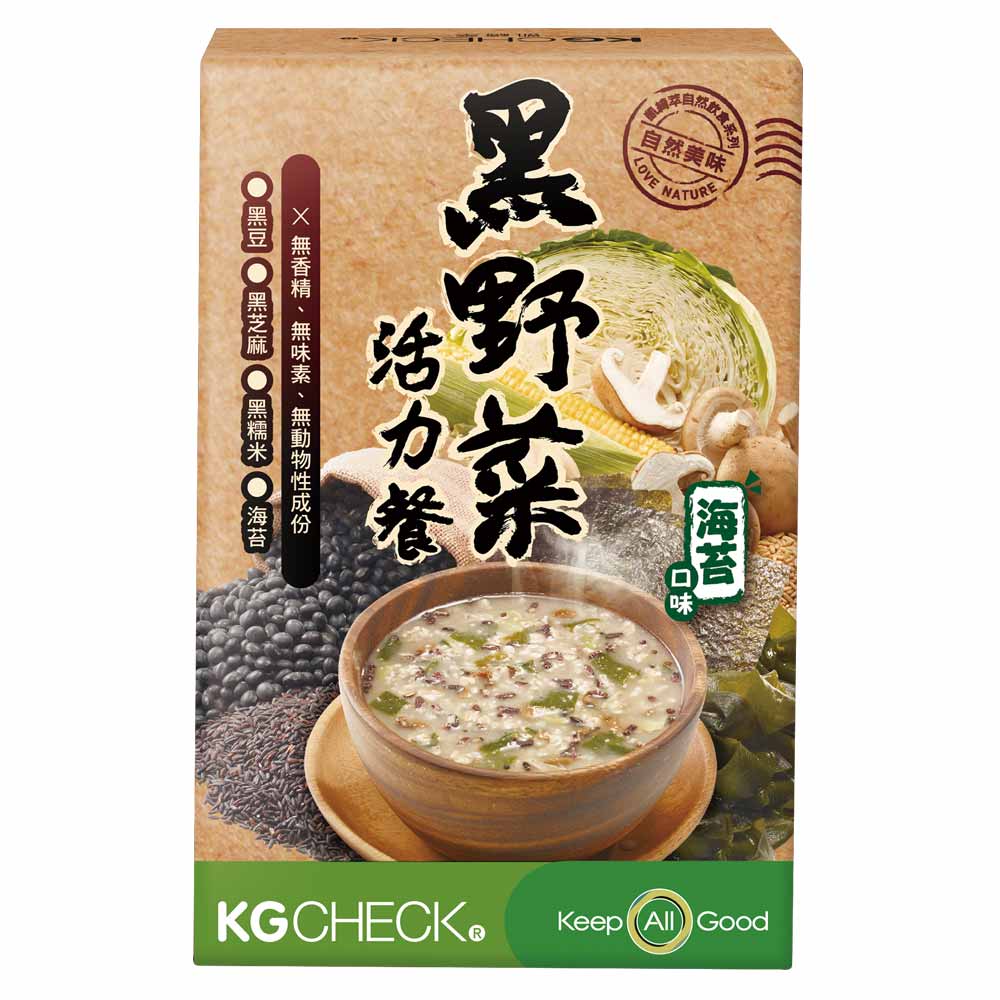 【聯華食品 KGCHECK】 黑野菜活力餐(海苔口味 6入組 (6包 x 6盒)