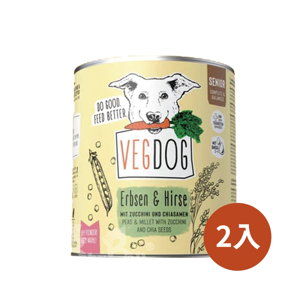 VEGDOG德國蔬狗 蔬食冠軍犬罐 老犬配方400g 2入組(狗罐 高齡犬 素食 低敏 無麩質)