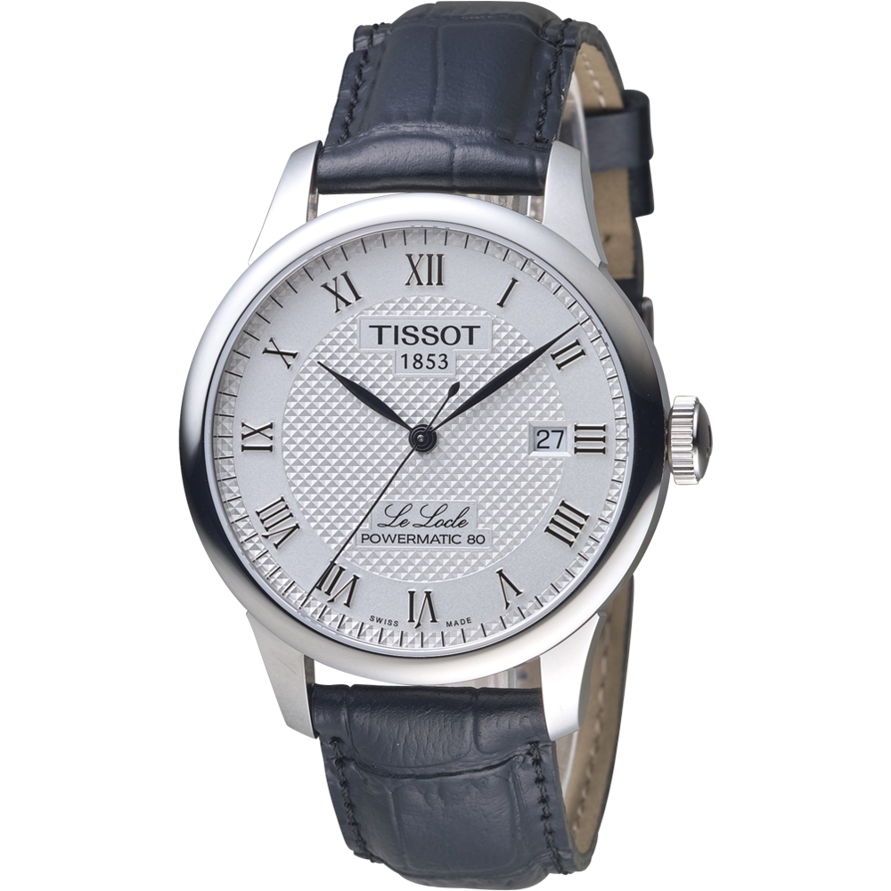 TISSOT 天梭 力洛克自動80小時動力儲存機械腕錶-白/39mm