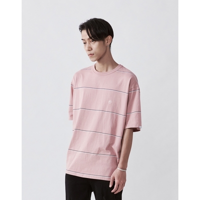 NAVY-MIT 細條紋外滾領短T(二色)-男【D1NA044】