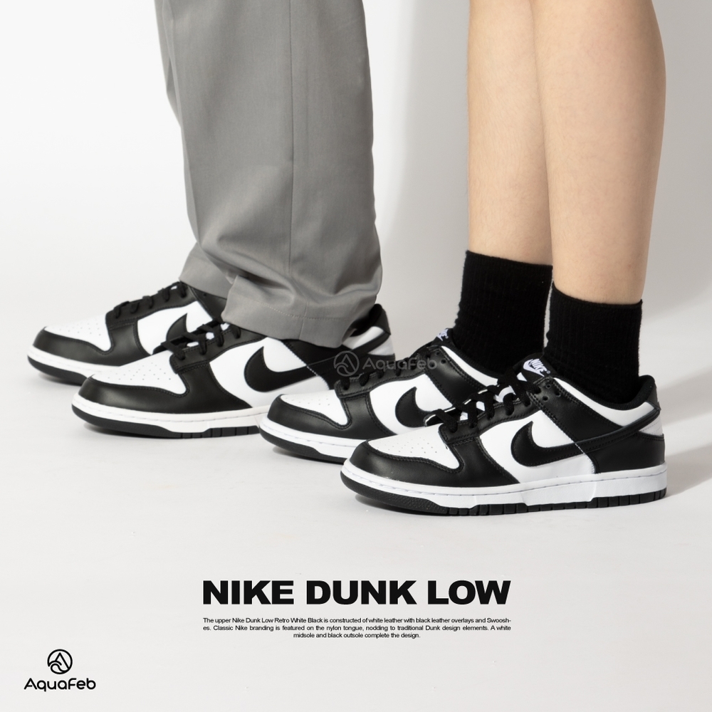 Nike Dunk Low 女鞋黑白色經典熊貓皮革滑板鞋休閒鞋DD1503-101 | 休閒