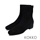 KOKKO時尚新寵兒方頭粗跟襪靴黑色 product thumbnail 1