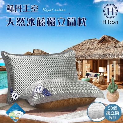 【Hilton 希爾頓】蘇丹王室冰藤吸濕排汗獨立筒萊賽爾枕/兩色任選(枕頭/藤編枕/萊賽爾枕/透氣枕)(B0111)