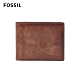 FOSSIL Derrick 真皮帶翻轉證件格RFID男夾-棕色 product thumbnail 1