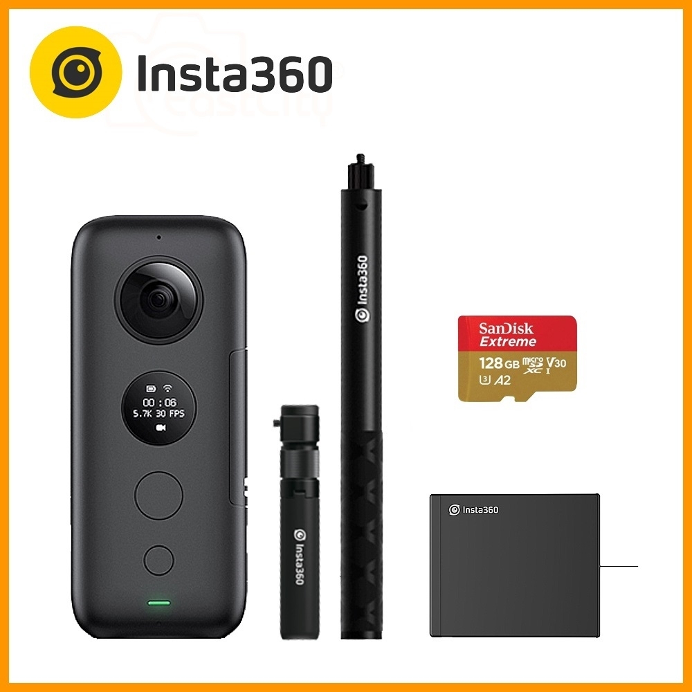 Insta360 ONE X 全景相機 (公司貨) 送128G卡+原廠電池+原廠旋轉自拍棒組