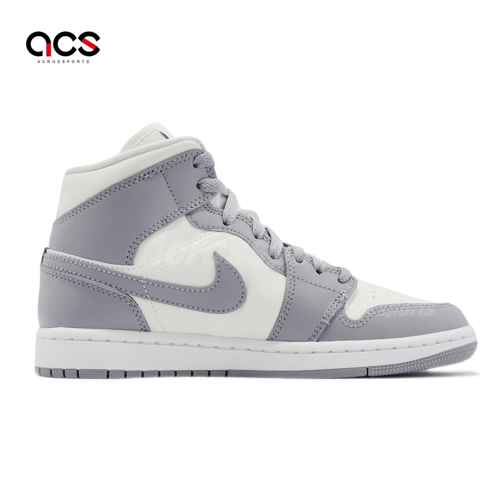 Nike Wmns Air Jordan 1 Mid 灰白女鞋Grey Sail AJ1 小Dior BQ6472-115