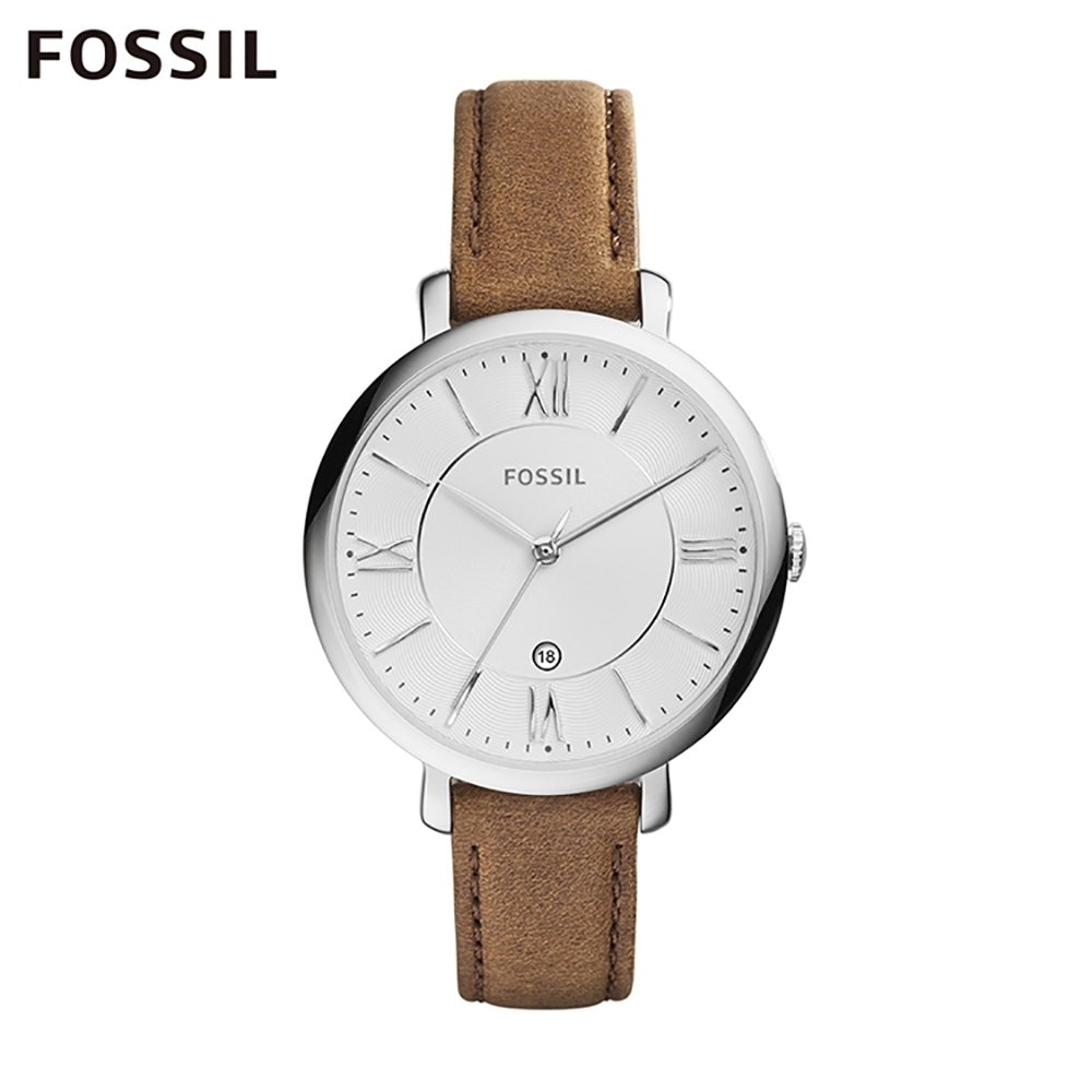 FOSSIL JACQUELINE 真皮女錶-焦糖色 約36mm ES3708