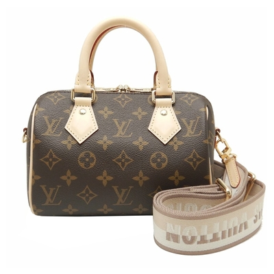 【Louis Vuitton 路易威登】M46222 經典Speedy Bandouliere 20寬背帶手提/斜背波士頓包(全新展示品-米色)