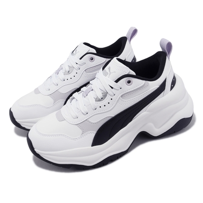 Puma 休閒鞋 Cilia Wedge 女鞋 白 黑 厚底 增高 皮革 老爹鞋 39391501